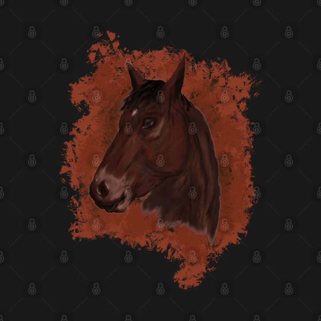 Realistic digital horse portrait by RedHeadAmazona