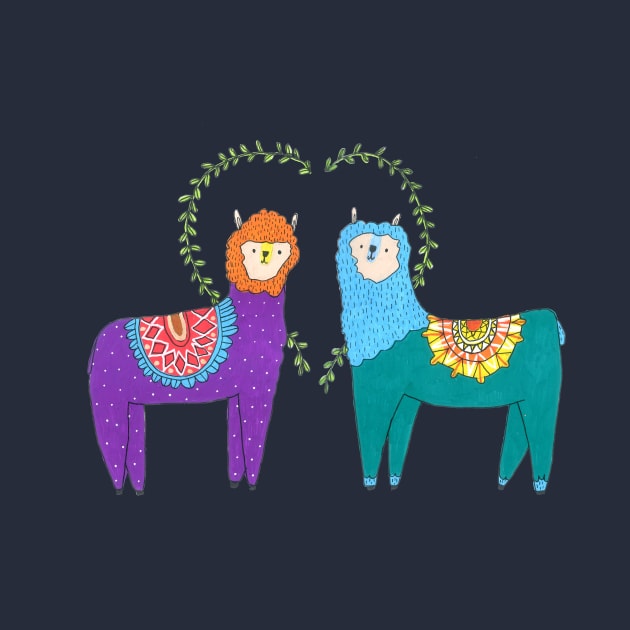 Llamas In Love by DoodlesAndStuff