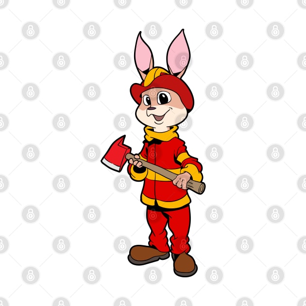 Fireman Bunny by Modern Medieval Design