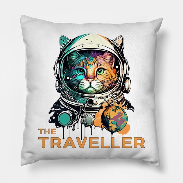 Cat space traveller Pillow by MaxDeSanje 