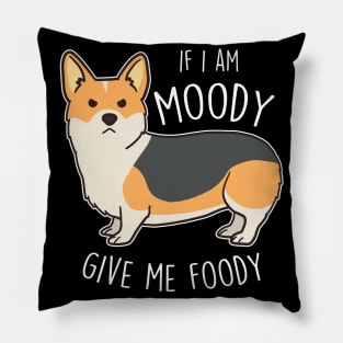 Red-Headed Tricolor Corgi Moody Foody Pillow