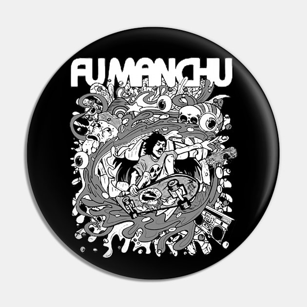 Fu Manchu Pin by CosmicAngerDesign