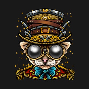 Steampunk Cat Art T-Shirt