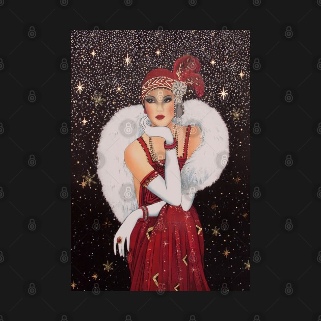 Flapper Sitting in The Stars Print by posterbobs