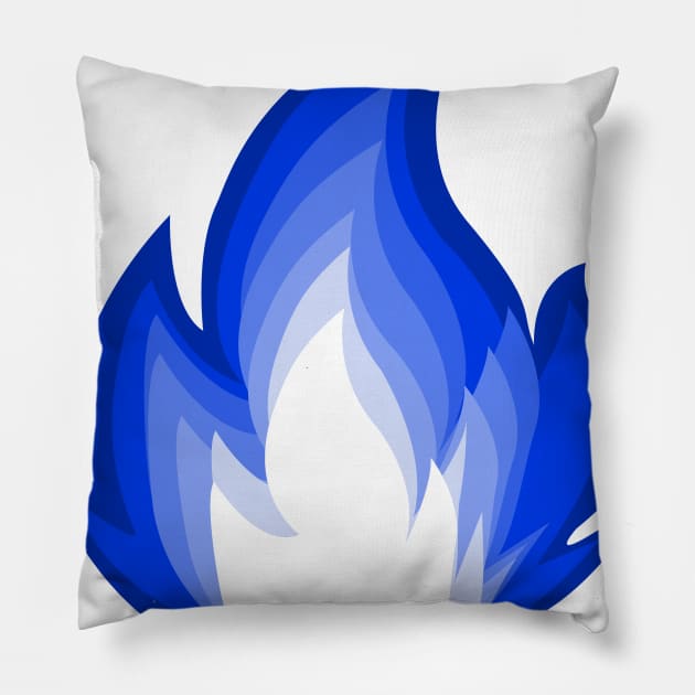 Blue flame Pillow by KarabasClothing