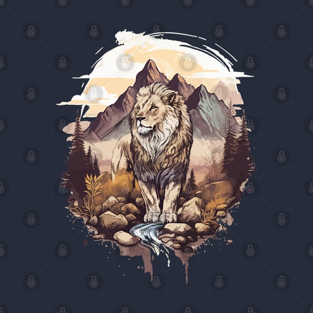 Lion in mountain by FunnyZone