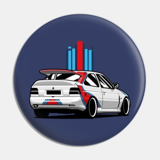 White Escort Rally Pin