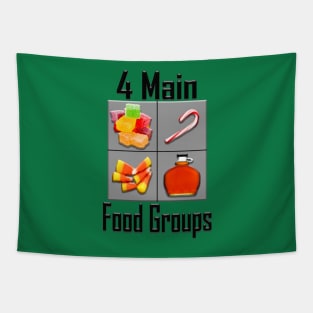 4 Main Food Groups - Elf Buddy Christmas Movie Tapestry