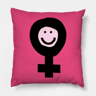 Female Smile for Minimal Feminism Pillow