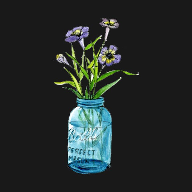 mason jar & flowers by sophiebeckham