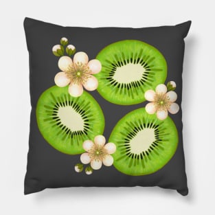 Kiwi Slices Floral Pillow