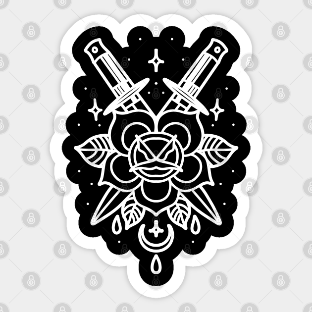 rose dagger - Tattoo - Sticker | TeePublic rose dagger - Tattoo - Sticker | TeePublic