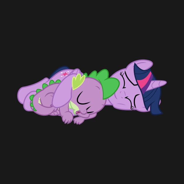 Spike Sleep Cuddling With Mama Twilight by Wissle