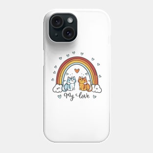 My Rainbow Cat is My Valentine Phone Case