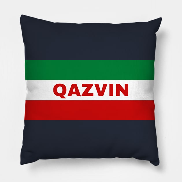 Qazvin City in Iranian Flag Colors Pillow by aybe7elf