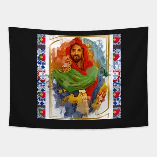 Jesus Cristo in Portuguese Folk Art Tapestry