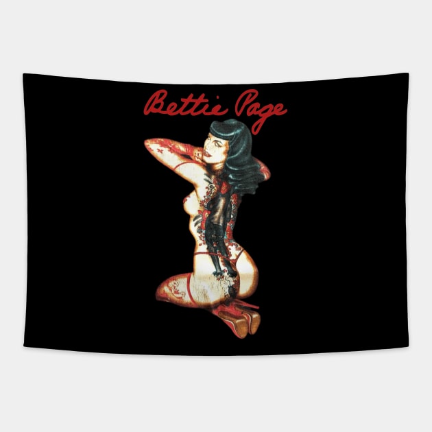 Bettie Page Pin Up Color Tapestry by PARIS^NIGHT