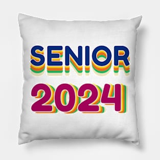 senior 2024 vintage retro style class of 2024 graduation Pillow