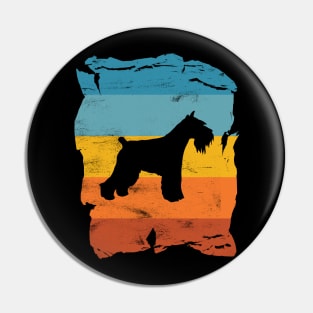 Giant Schnauzer Distressed Vintage Retro Silhouette Pin