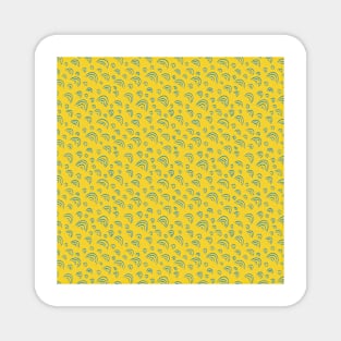 Spring Longing Collection - Yellow and green Arcs Pattern Magnet