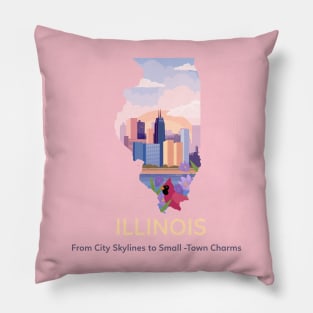 ILLINOIS: From City Skylines to Small-Town Charms Pillow