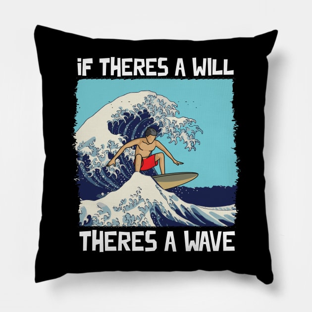 Surfer Surfing Board Sport Wave Water Surfer Girl Pillow by Jimmyson