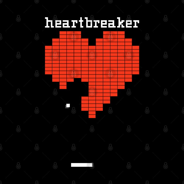 Retro Heart Breaker - Video Game Pixel Bricks by ChattanoogaTshirt