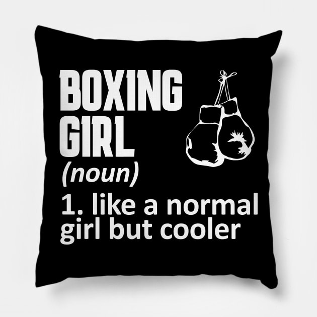 boxing girl Pillow by Mandala Project