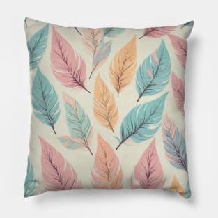 Leaves pastel seamless pattern Pillow