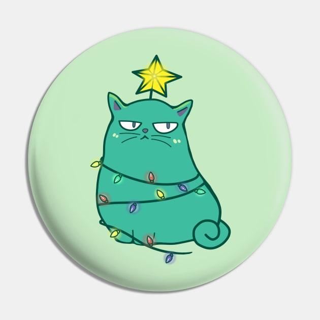 Grumpy Christmas cat Pin by Dr.Bear