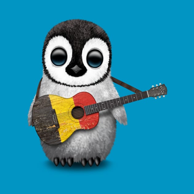 Baby Penguin Playing Belgian Flag Guitar by jeffbartels