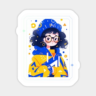 Charming girl illustration Magnet