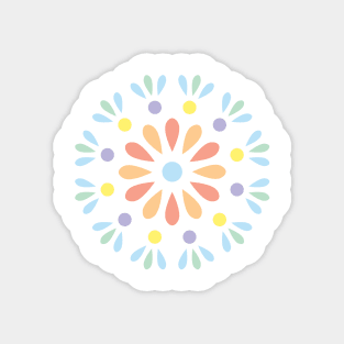 Pastel geometric floral pattern Magnet