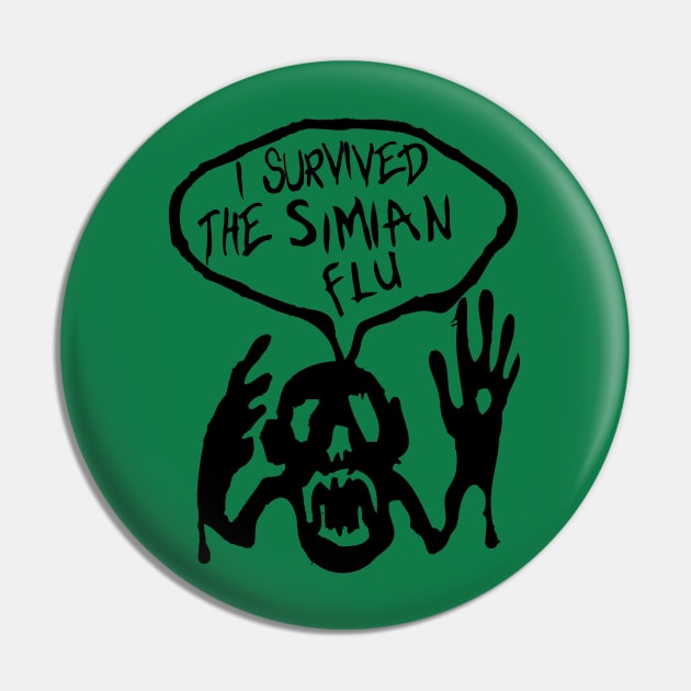 I survived the Simian Flu Pin by B4DW0LF