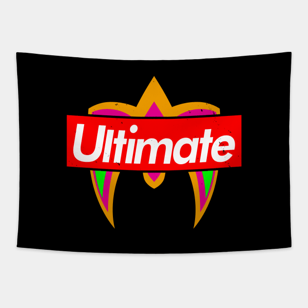 Ultimate Wrestler Retro 80's Pro Wrestling Warrior Icon Logo Parody Tapestry by BoggsNicolas