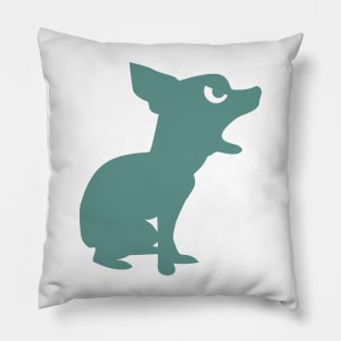 Angry Animals: Chihuahua (green) Pillow