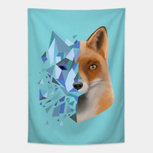 blue shattered fox Tapestry