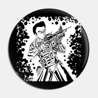 the midnight soldier commando ecopop art in ink drawing Pin