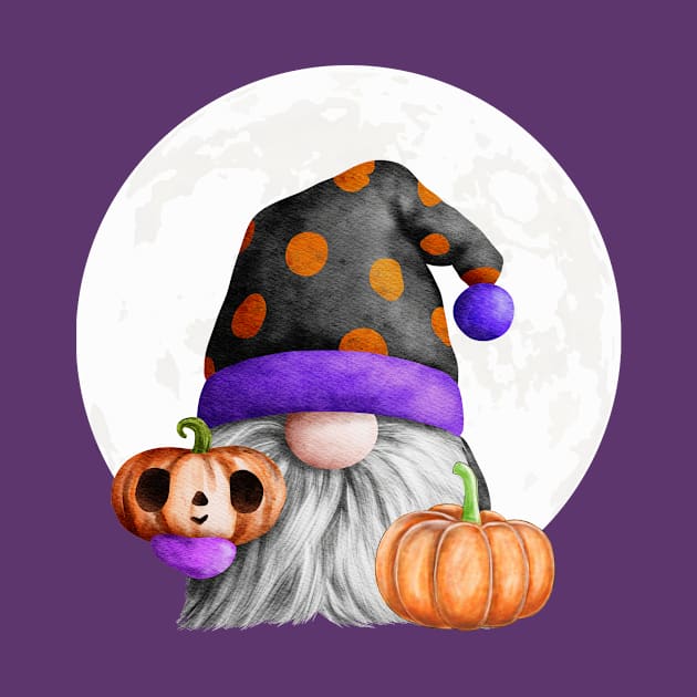 Gnome with Pumpkins by Nicole James