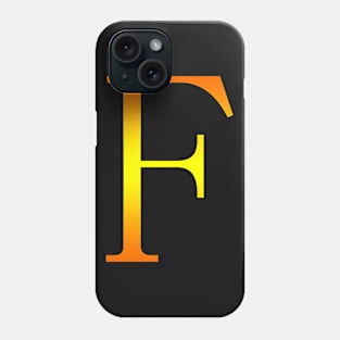 GOLD LETTER F Phone Case