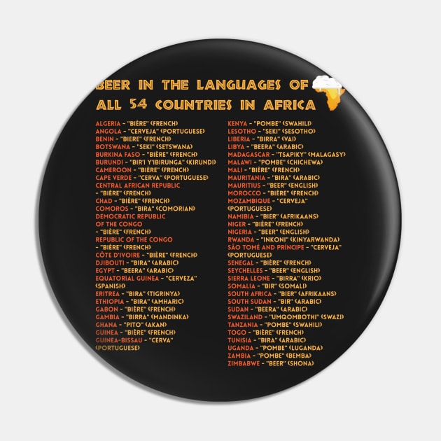 Beer In The Languages Of All 54 Countries Africa | African Explorer | Beer Dad | Nou Gaan Ons Braai | Fathers Day Pin by BraaiNinja