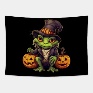 Frog Halloween Spooky Tapestry