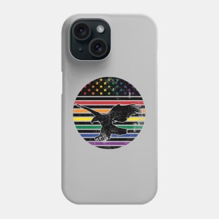 American Rainbow Pride Flag with Eagle Phone Case