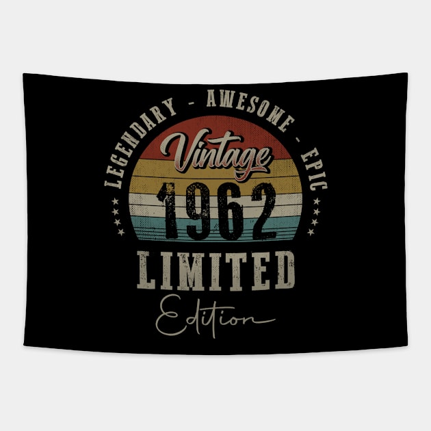 60 Years Old Vintage 1962 Limited Edition 60th Birthday Tapestry by CreativeSalek