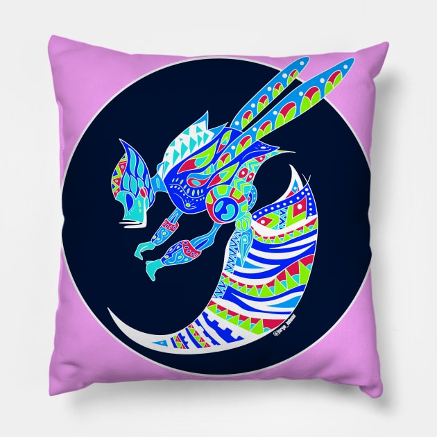 kaiju beast in honey bee ecopop Pillow by jorge_lebeau