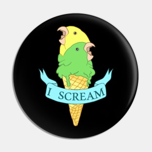 I scream Ice cream Yellow and Green parrotlet Pin