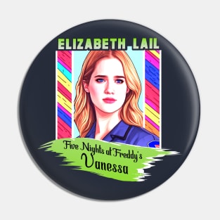 five nights at freddy's movie 2023 Elizabeth Lail as Vanessa graphic design Pin