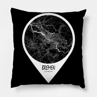 Bremen, Germany City Map - Travel Pin Pillow