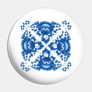 Romantic blue flowers and leaves (3) Pin