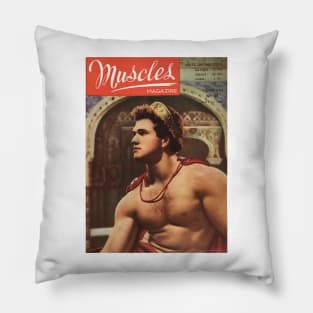 MUSCLES MAGAZINE - Vintage Physique Muscle Male Model Magazine Cover Pillow